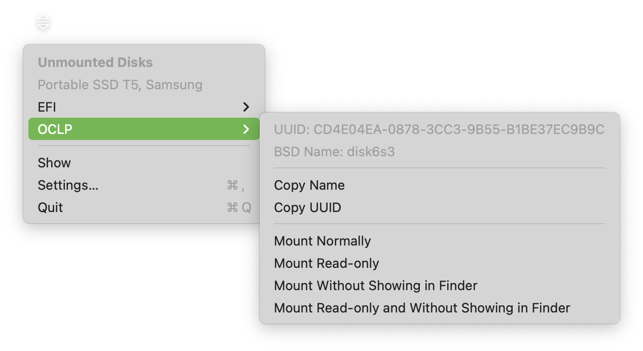 Menu bar